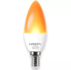Lunesto Orangefarbene Glühbirne E14 ohne Blauanteil für besseren Schlaf