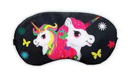 Schlafmaske Einhörner Schwarz